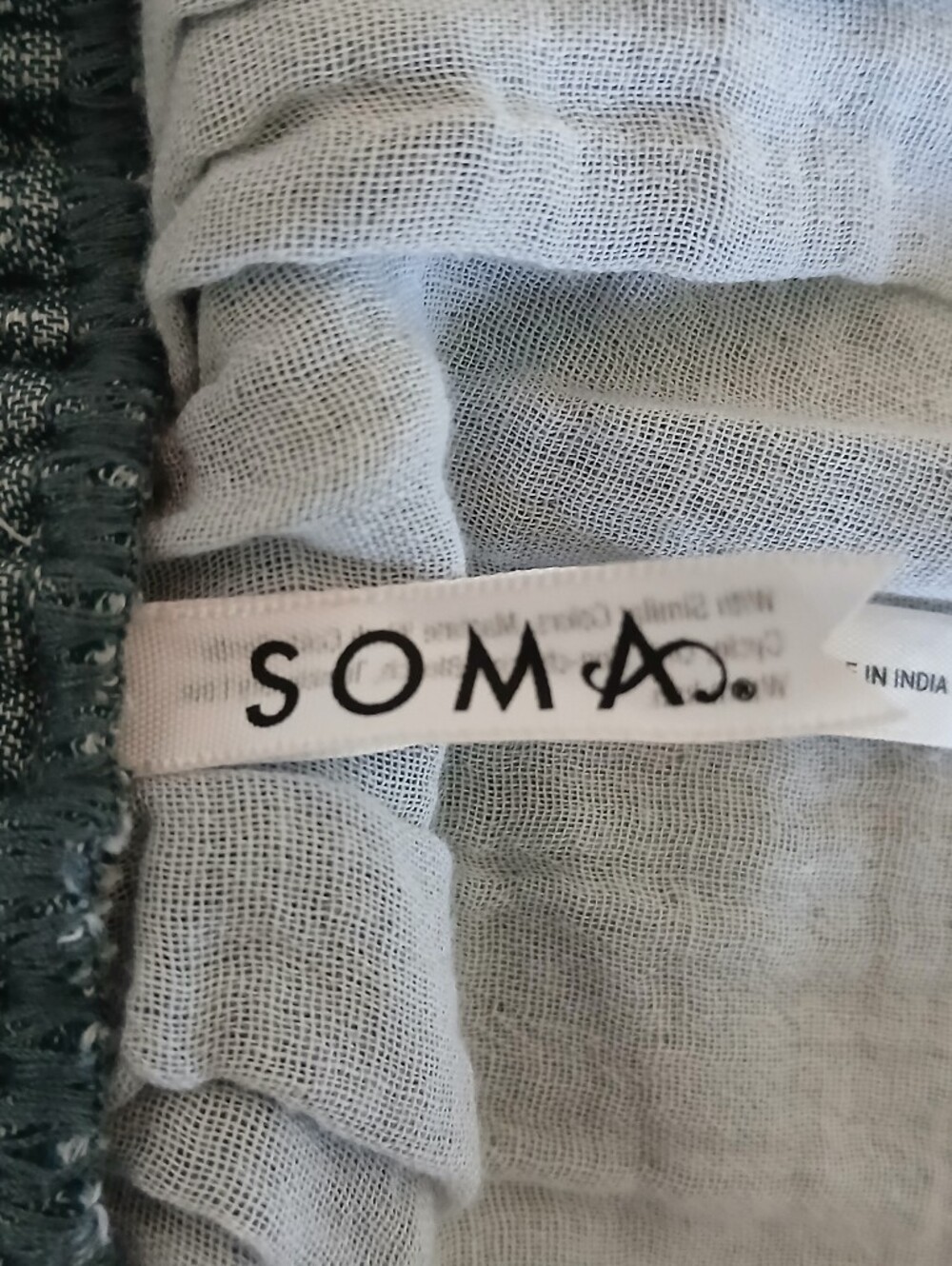 New With Tags Soma 100% Cotton Gauze Cami Dark Sea Crossdye Blue Large - Picture 6 of 8
